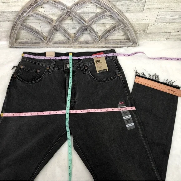 Levi’s 501 Jeans High Rise 100% Cotton straight leg 31 x 30 Faded Black wash - Picture 11 of 16